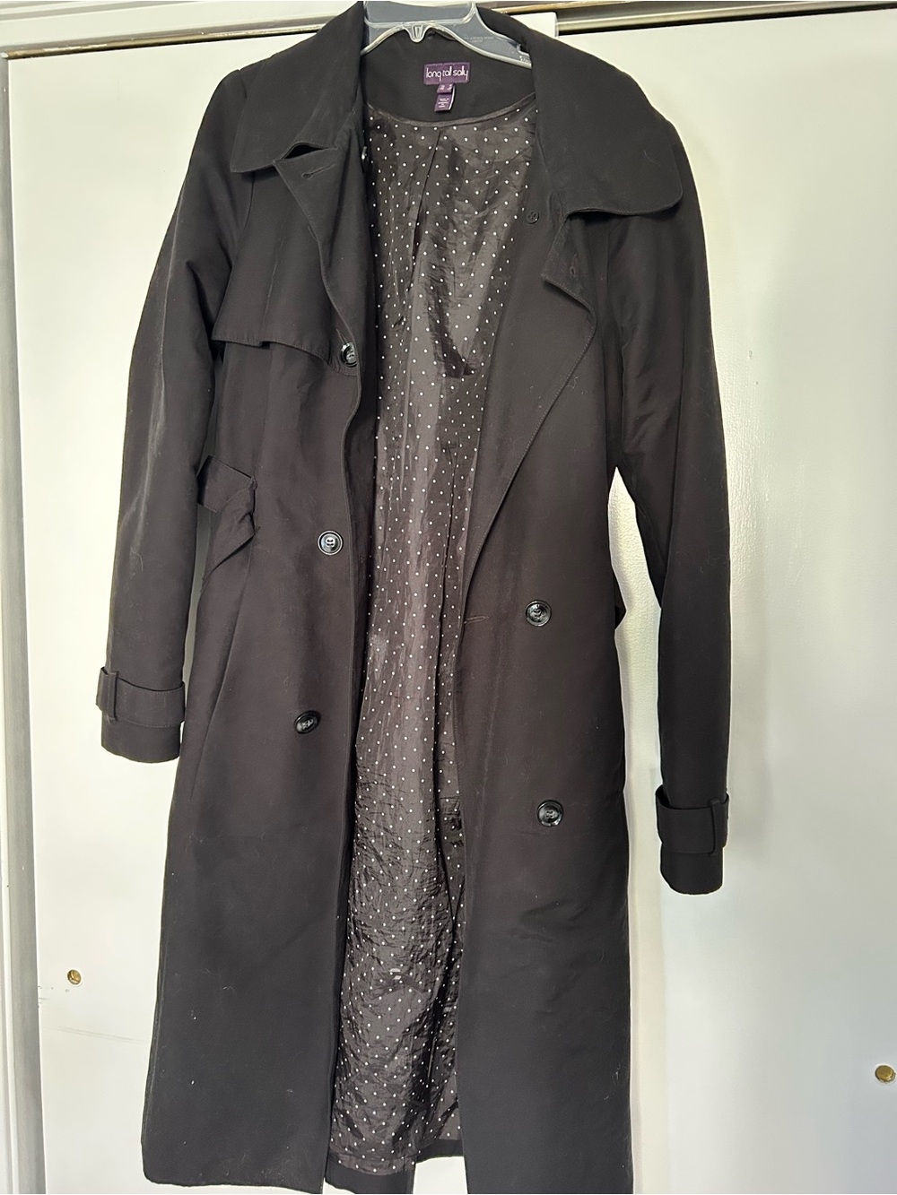 Long Tall Sally ladies black trench coat